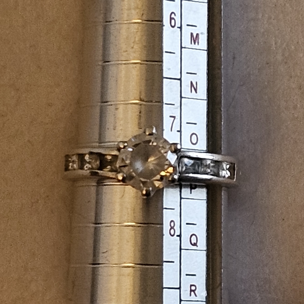 Sterling silver CZ engagement ring 7.5